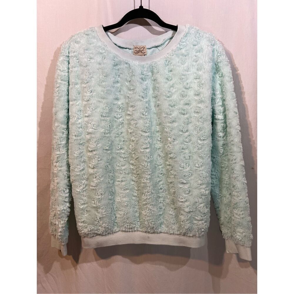 Eyelash Couture Junior Girls Pull Over Mint Green Sweat Shirt Super Soft Size Me